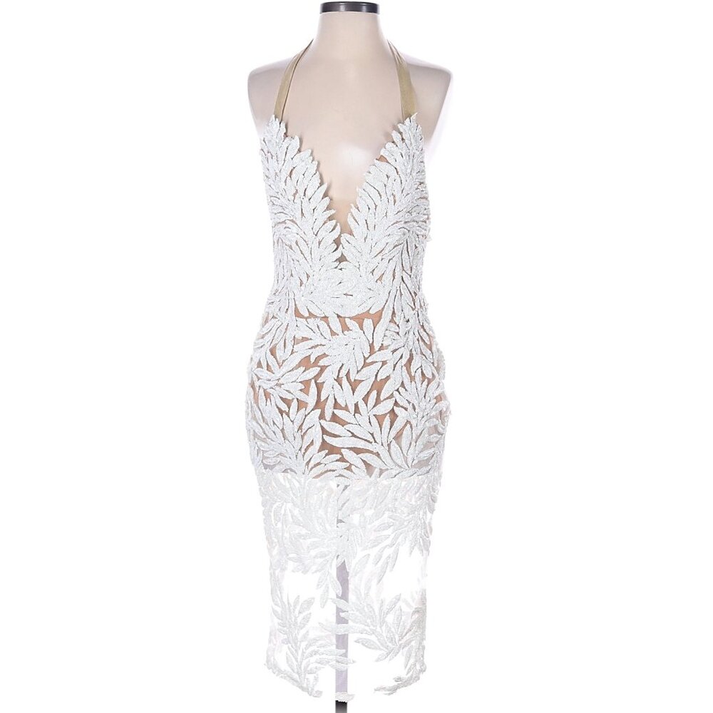 Nadine Merabi Talia Sequin Halter Dress Medium - Picture 2 of 5